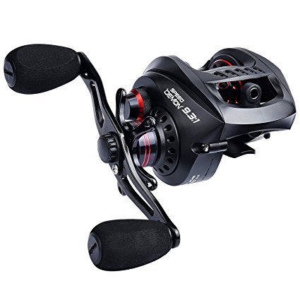 KastKing Speed Demon 9.3:1 Baitcasting Fishing Reel – World’s Fastest Baitcaster – 12 1 Shielded Ball Bearings – Carbon Fiber Drag – Affordable - New for 2017!