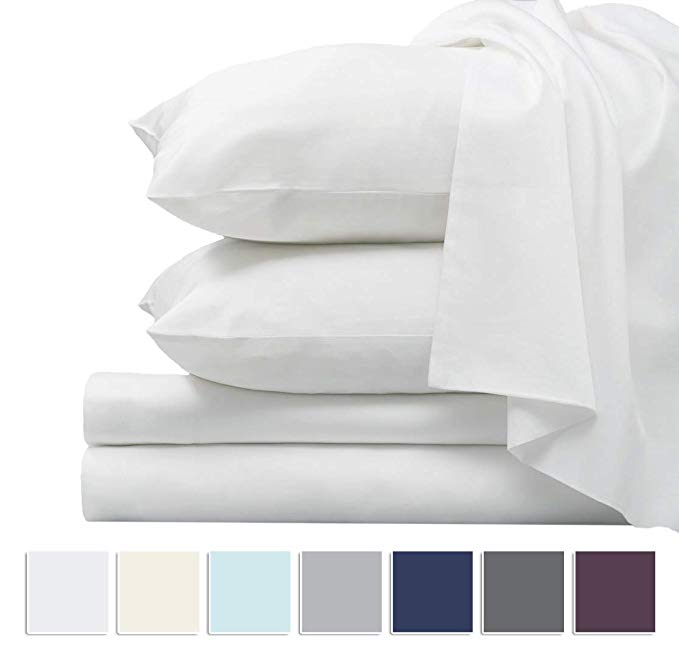 1000 Thread Count Sheets Queen, Premium Quality 100% Long Staple Cotton Silver Bedding Set Queen, Luxurious Smooth Sateen Weave 4 Piece Bed Sheets Set Upto 17” Deep Pocket (Grey 100% Cotton Sheets)