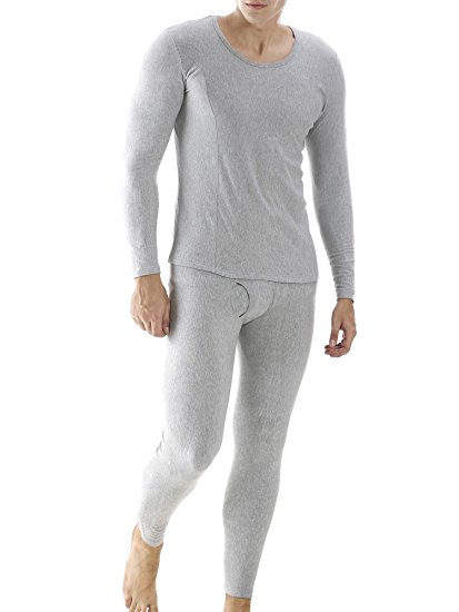 Ekouaer Men's Long Thermal Underwear Fleece Lined Winter Base Layering Set