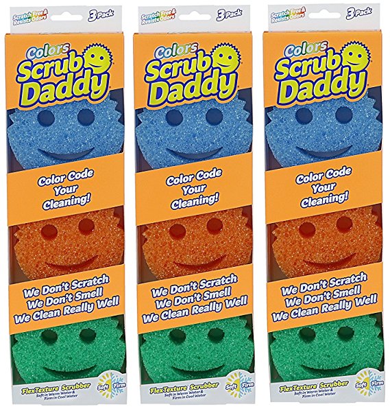 Scrub Daddy - Sponge/Scrubber Colors - 3 Pack, 9 Total