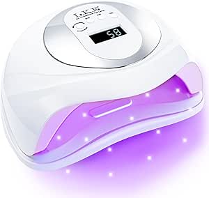 108W UV Nail Lamp, LKE Travel UV Light for Gel Nails for Nail Lamp with 36pcs Lamp Beads and 4 Timers Quick Portable Drying UV LED Nail Lamp Professional Nail Art Tool for Home Salon (White)