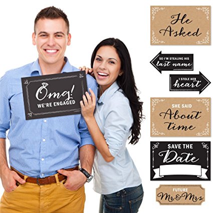 Engagement Announcement - Photo Prop Kit - 10 Count