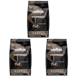 Lavazza Espresso Whole Bean Coffee 100% Arabica, Medium Roast, Pack of 3 (2.2 Pound Bag each Packaging May Vary) Premium Quality, Non GMO, 100% Arabica, Rich bodied