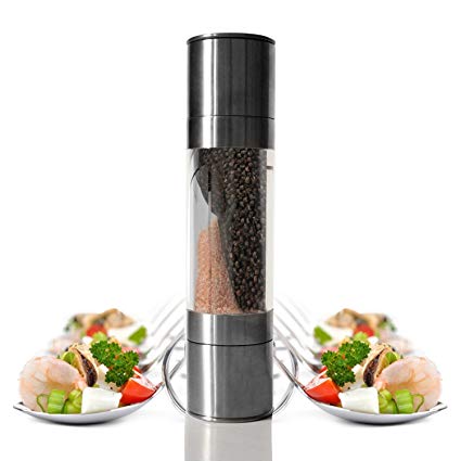 Luxe and Beauty 2 in 1 Salt and Pepper Mill Grinder (Stainless Steel)