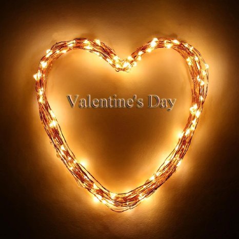 New VersionLuckLED Starry String Lights 33ft 100LED Fairy Decorative Copper Wire Rope Lights for IndoorOutdoor Home  Garden Holiday Valentines Day and Christmas Party DecorationsWarm White