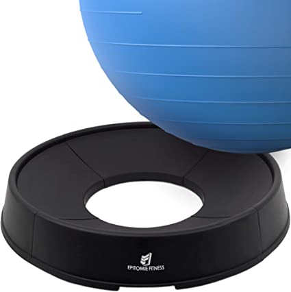 Exercise Ball Base - Stand for Balance Balls Fits Balls from 55cm to 75cm - Convert Stability Ball to Office Chair or Pregnancy Seat - Also Resistance Bands Ready