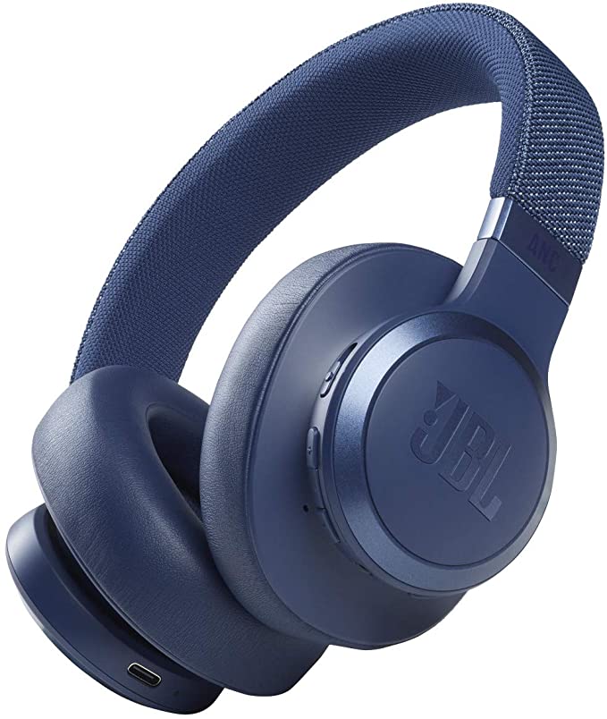 JBL Live 660NC - Wireless Over-Ear Noise Cancelling Headphones with Long Lasting Battery and Voice Assistant - Blue