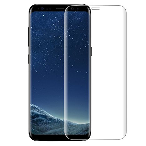 AMOVO Galaxy S8 Screen Protector [Case Friendly] Samsung Galaxy S8 Screen Protector Tempered Glass [9H Hardness] 3D Full Coverage Glass Protector for Samsung S8 (Clear, S8)