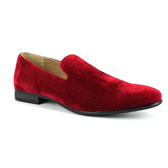 AZAR MAN Men's Velvet Slip On Loafer Dress Shoes Tudors
