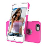 iPhone 6 Case TOTU Shockproof Dual-Layer Hybrid Candy protective Case for iPhone 6 47 inchPink  White