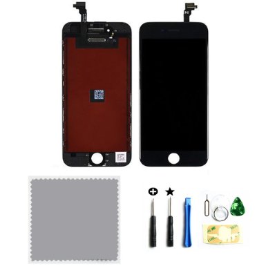 OEM LCD Touch Screen Digitizer Frame Assembly Full Set LCD Touch Screen Replacement for iPhone 6 (4.7 inch) (Black)