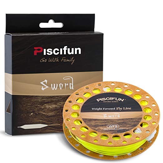 Piscifun Sword Fly Fishing Line with Welded Loop Weight Forward Floating Fly Line WF1 2 3 4 5 6 7 8 9 10wt 90 100FT