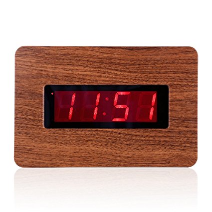 Kwanwa Cordless Digital Wall Clock Battery Operated Only with Large 1.4'' Red LED Number Display,Can Be Placed Anywhere Without A Cumbersome Cord