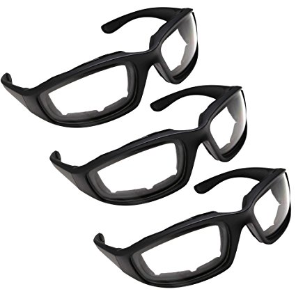 3 Pair Motorcycle Riding Glasses for Half Helmet 3 Pairs Clear Glasses
