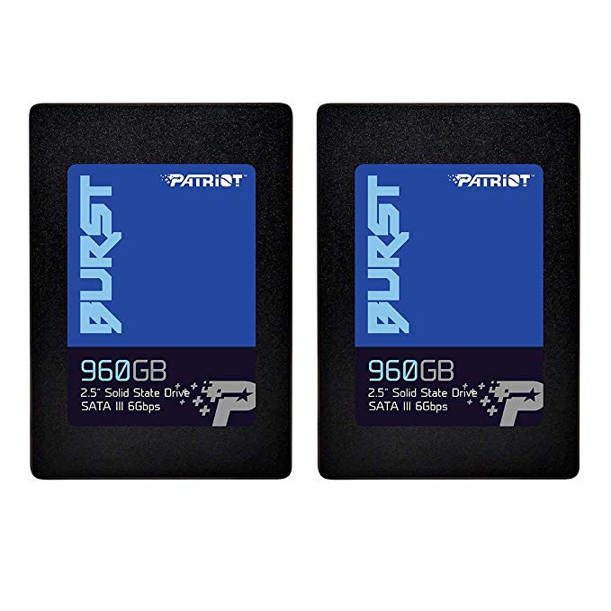 Patriot Burst SSD 960GB SATA III Internal Solid State Drive 2.5" - Retail 2 Pack PBU960GS25SSD2