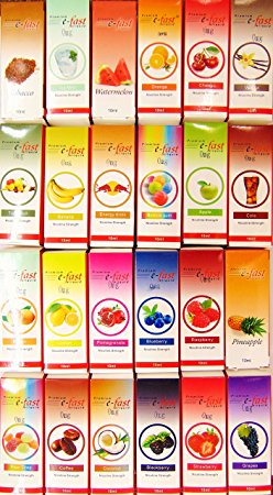 E FAST CE4 E-LIQUIDS E-Shisha Pen Refill 0% Nicotine Fruit Flavours CE4 CE5 CE6 (TOBACCO)