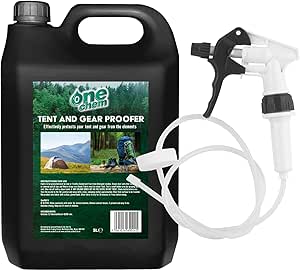 One Chem Tent and Gear Waterproof 5 Litre Spray with Long Hose Trigger, Effectively Protects Tents and Gear From The Elements