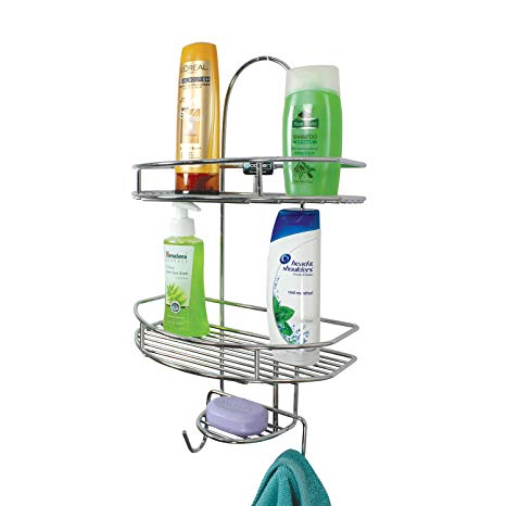 Mochen Bathroom and Kitchen Stainless Steel Wall Hanging Storage Shelves (Standard Size, Chrome)