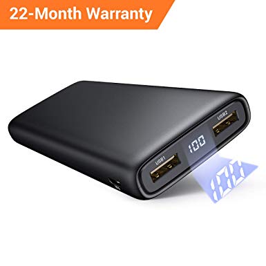 Ainope 20000mAh Portable Charger, (Powerful) (LCD Display) (Ultra Compact) External Battery Pack/Battery Charger/Phone Backup Power Bank with Dual USB Output(3.1A),Perfect Carry for Travel-Black