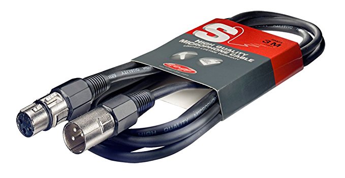 Stagg SMC15 15m/50 ft Standard Balanced Mono XLR to XLR Cable - Black