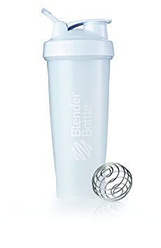 BlenderBottle Classic Loop Top Shaker Bottle, Frosted White, 32-Ounce Loop Top