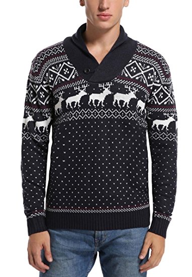 Daisysboutique Men's Holiday Reindeer Snowman Santa Snowflakes Sweater