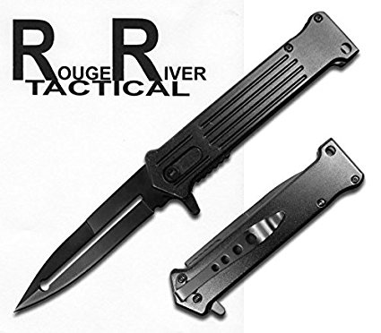 Rogue River Tactical Assisted Joker Godfather Pocket Knife Black