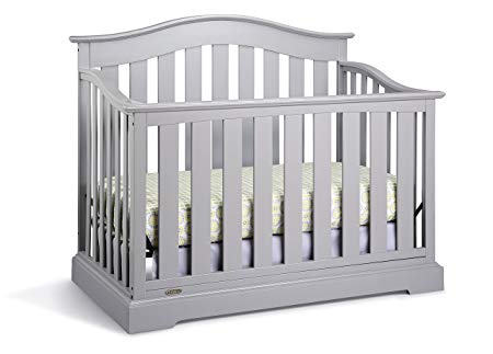 Graco Westbrook 4-in-1 Convertible Crib, Pebble Gray, Easily Converts to Toddler Bed Day Bed or Full Bed, Three Position Adjustable Height Mattress, Some Assembly Required (Mattress Not Included)