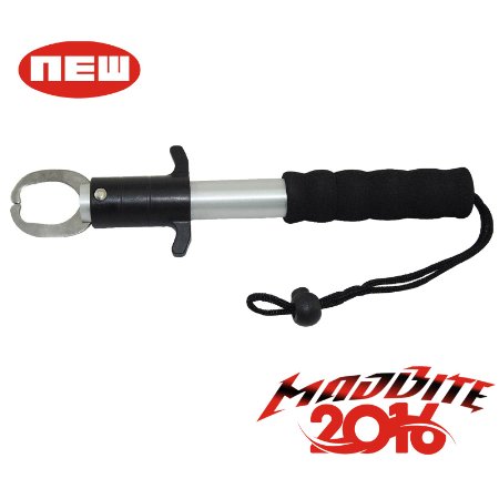 MadBite Multi-Function Fishing Grips - Floating Digital Scale Tape Measure Thermometer and Spring Scale Features in Selective Fish Lip Grippers - 2015 ICAST Award Winning Manufacturer - 2016 New Arrival Sale
