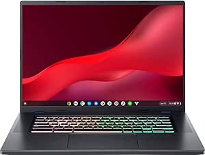 acer Chromebook 516 GE Gaming Laptop 2023 16” WQXGA 2560 x 1600 IPS 120 Hertz Intel Core i5-1240P Intel Iris Xe Graphics 8GB LPDDR4 256GB SSD Four-Zone RGB Backlit KB Wi-Fi 6E HDMI v2.1 Chrome OS