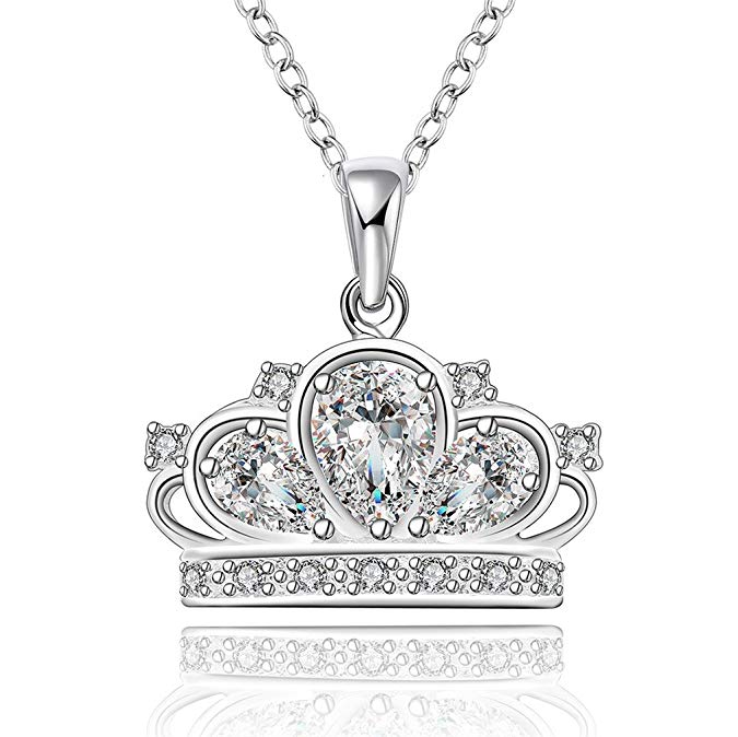 HMILYDYK 925 Sterling Silver Plated Crown Pendant Lady's fine Jewellery