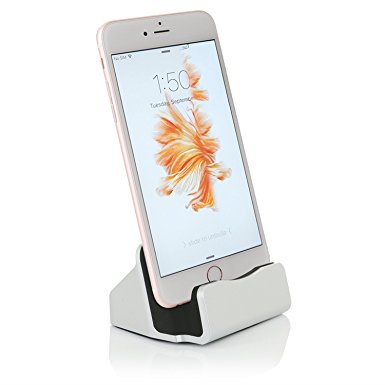 Stouch iPhone Charging Dock Station, Lightning Charging Dock for Apple iPhone 7 Plus 6 6S Plus 5 5S Retail Packaging (Silver)