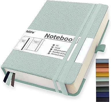 Mlife A5 Lined Journal Notebook,-360 Numbered Pages Thick Journal for Writing,100Gsm Premium Thick Paper,PU Hard Cover Notebooks College Ruled, Daily Journals for Men Women School Office(Turquoise)