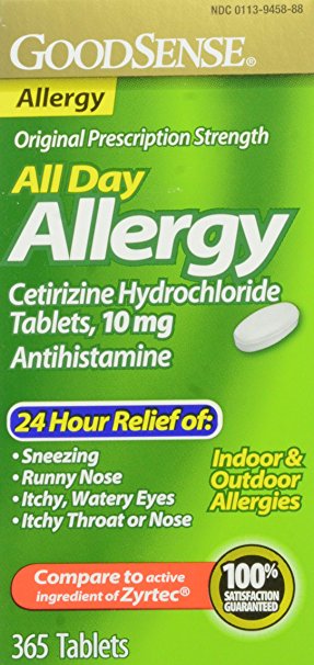 GoodSense All Day Allergy, Cetirizine HCL Tablets, 10 mg, 365 Count