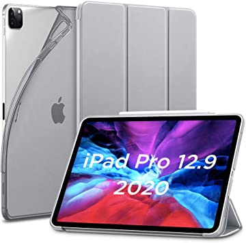 ESR for iPad Pro 12.9 Case 2020 & 2018, Rebound Slim Smart Case with Auto Sleep/Wake [Viewing/Typing Stand Mode] [Flexible TPU Back with Rubberized Cover] - Gray