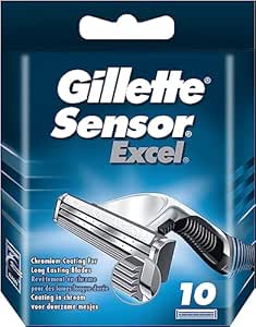 Gillette Sensor Excel Shaving Cartridges For Men Quantity: 10 , Count