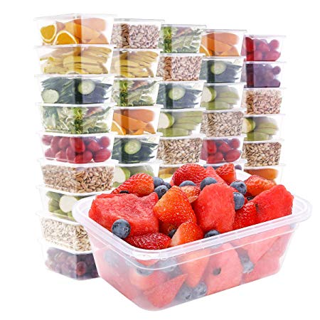 KEDSUM Food Storage Containers with Lids[50 Pack, 25 OZ], Plastic Meal Prep Containers, BPA Free Food Containers Leakproof & Stackable Bento Boxes - Microwaveable, Freezer and Dishwasher