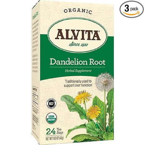 Alvita Dandelion Root Tea Bag Organic 24 Count 3 Pack