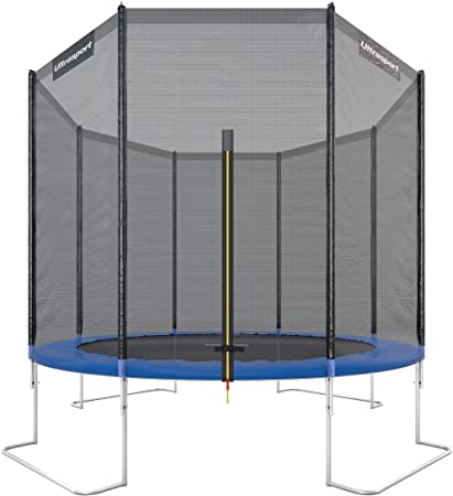 Ultrasport Outdoor Garden Jumper, Trampoline Complete Set with Jumping Sheet, Safety, Padded Net Posts and Edge Cover, Up to 352 lbs (160 kg), Blue, 305 cm