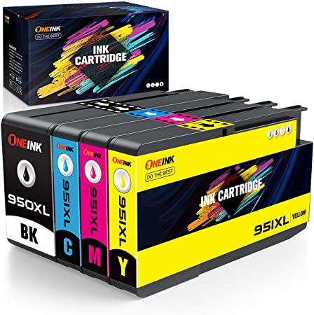 ONEINK Compatible Ink Cartridge Replacement for HP 950XL 951XL 950 XL 951 XL Ink Cartridge to use with HP OfficeJet Pro 8600 8610 8620 8100 276DW 271DW Printers,4 Pack(Black,Cyan,Magenta,Yellow)