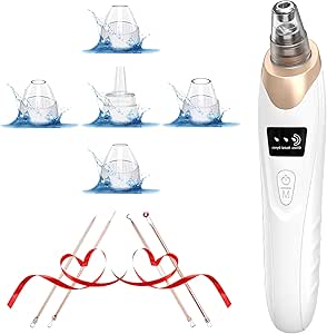 Blackhead Remover Pore Vacuum Kit - 2023 Upgraded Blackhead Extractor Tool with 3 Adjustable Suction Levels, 5 Probes, USB Rechargeable, Suitable for Women and Men