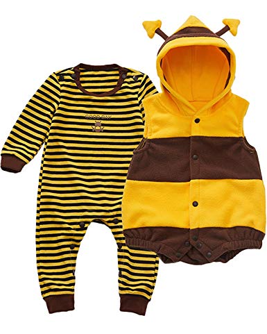 Kidsform Unisex Baby Halloween Costume Cosplay Animal Ladybug Flannel Romper Pajamas Outfits Dress Up Hoodie Jumpsuit