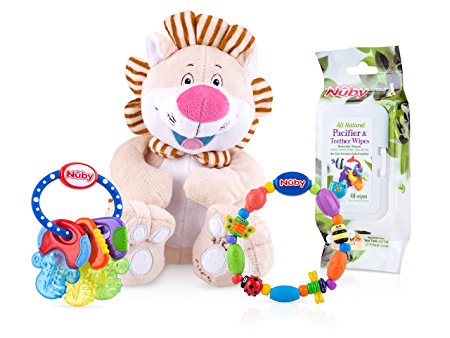 Nuby 4-Piece Teether and Toy Gift Set, Styles May Vary