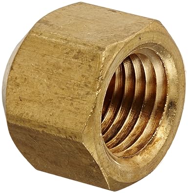 Anderson Metals - 56108-04 56108 Brass Pipe Fitting, Cap, 1/4" NPT Female Pipe