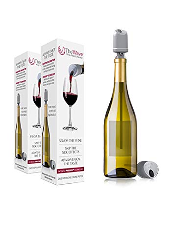 The Wave by PureWine | Wine Filter & Aerator | The Only Product Available that Removes Both Histamines & Sulfite Preservatives from an Entire Bottle of Wine | No More Wine Headaches (2-pack)
