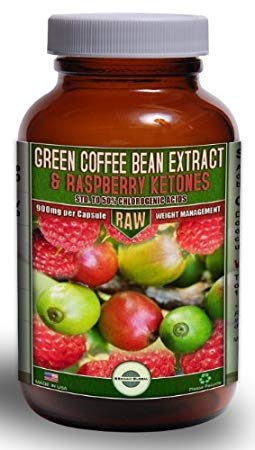800mg Green Coffee Bean Extract Combined with 100mg Raspberry Ketones | Standardized to The MAX 50% Chlorogenic Acids