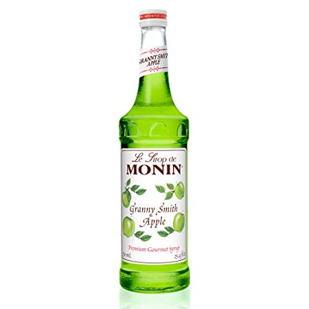 Monin - Granny Smith Apple Syrup, Tart and Sweet, Great for Cocktails and Lemonades, Gluten-Free, Vegan, Non-GMO (750 ml)