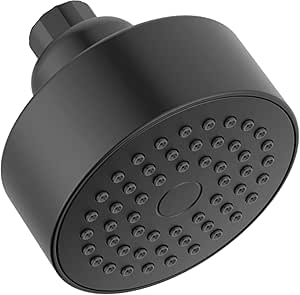 Delta Faucet Modern 3.5-inch Single-Spray Shower Head, Black Round Shower Head, High Pressure Shower Head, 1.75 GPM Flow Rate, Matte Black RP101842BL