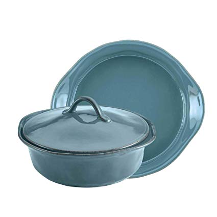 Cucina Casserole Dish Set with Lid, 3 Piece, Agave Blue (Update Version)