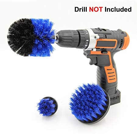 Cooptop Drill Brush Set - Power Scrubbing Drill Brush Attachment - Power Scrub Brush Cleaning Kit (Blue)